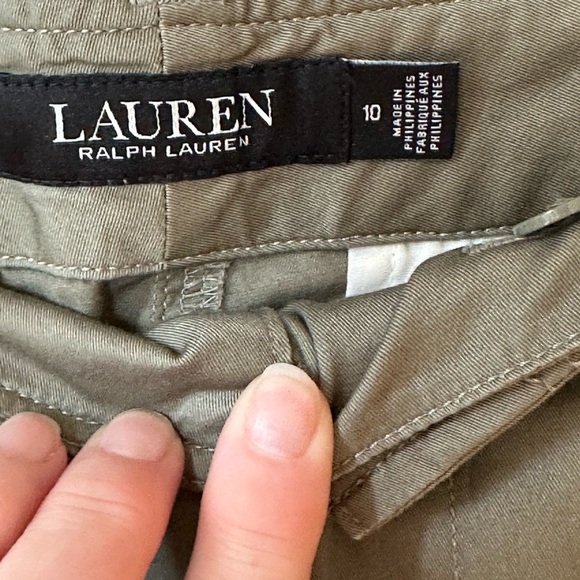 Lauren Ralph Lauren micro sanded twill cargo pants, green , size 10 - Picture 4 of 8